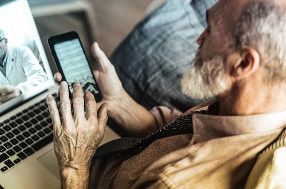 Man searching on his phone